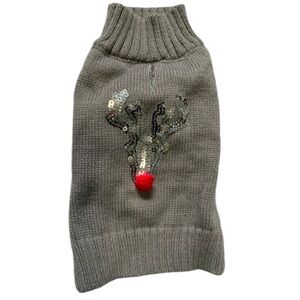 Knit Grey Rudolph Sweater